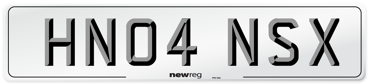 HN04 NSX Number Plate from New Reg